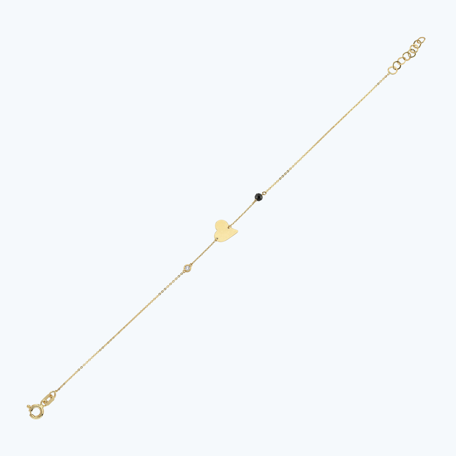 Pırlanta Spinel Taşlı Kalp Bileklik -1