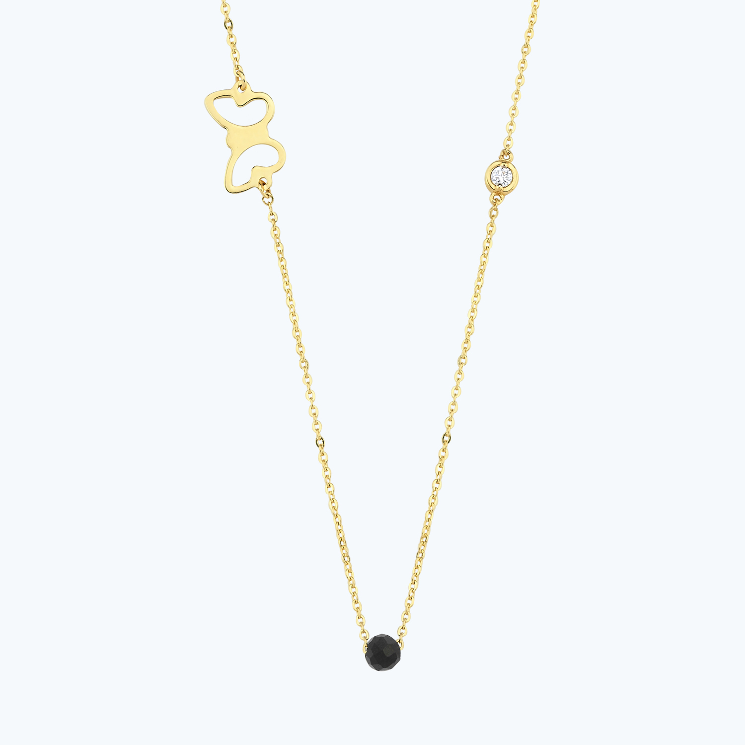 Pırlanta Spinel Taşlı Kelebek Kolye -1