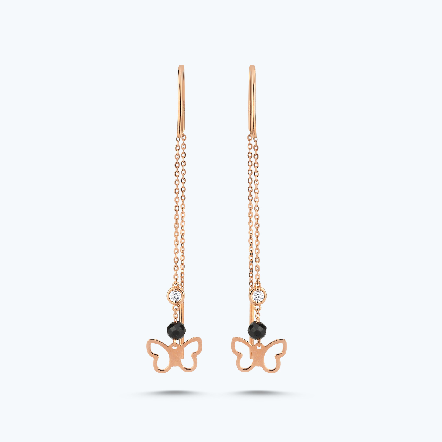 Pırlanta Spinel Taşlı Kelebek Küpe -1