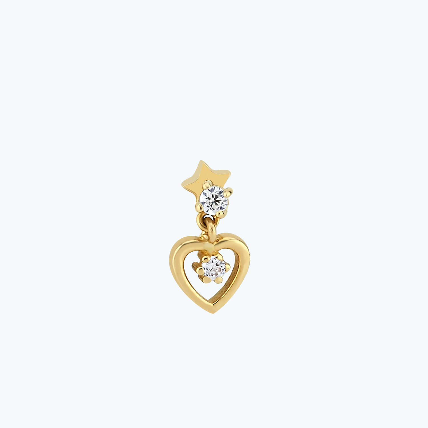 Altın Tragus Kalp Piercing - 1
