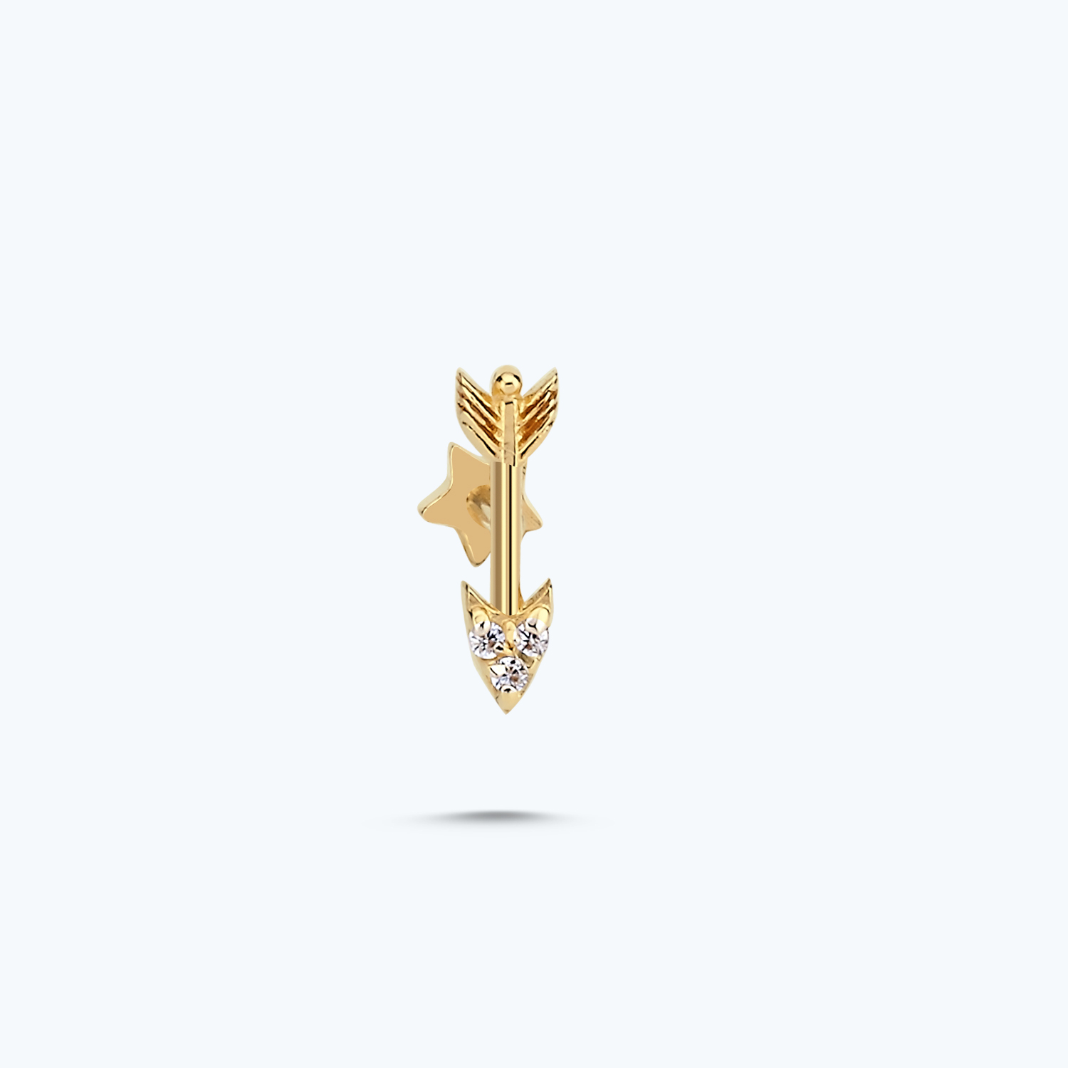 Altın Tragus Ok Piercing -1