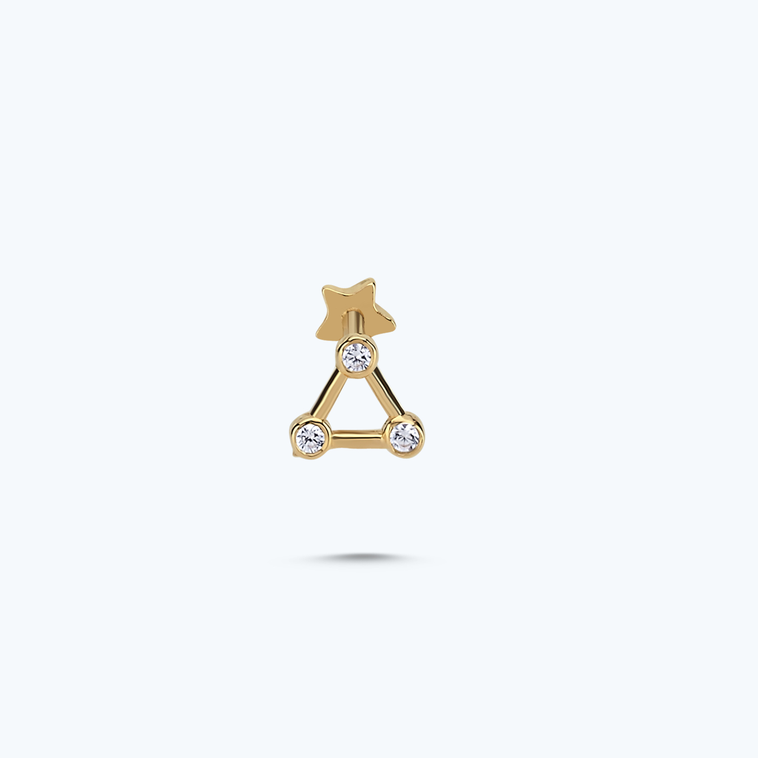 Altın Tragus Üçgen Piercing -1
