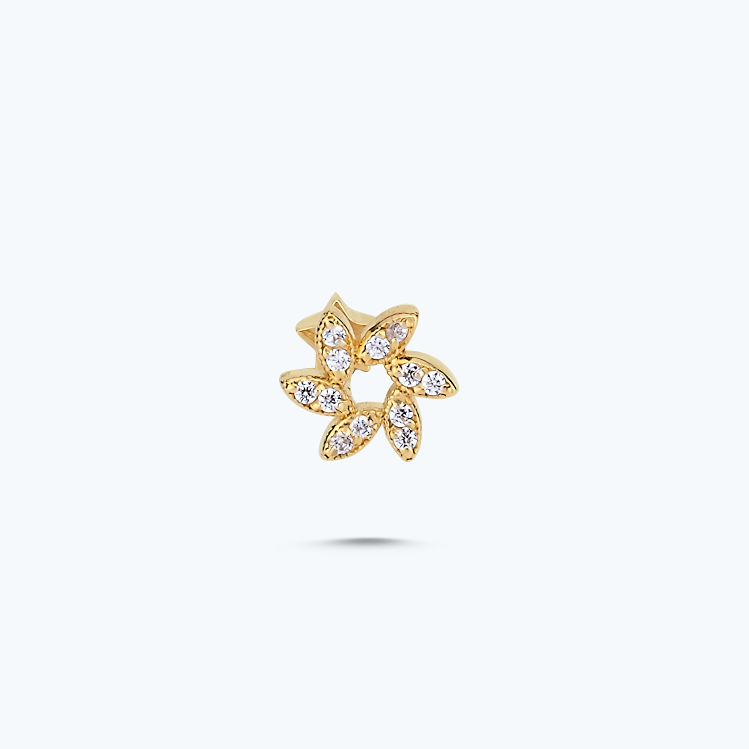 Altın Tragus Rüzgar Gülü Piercing -1