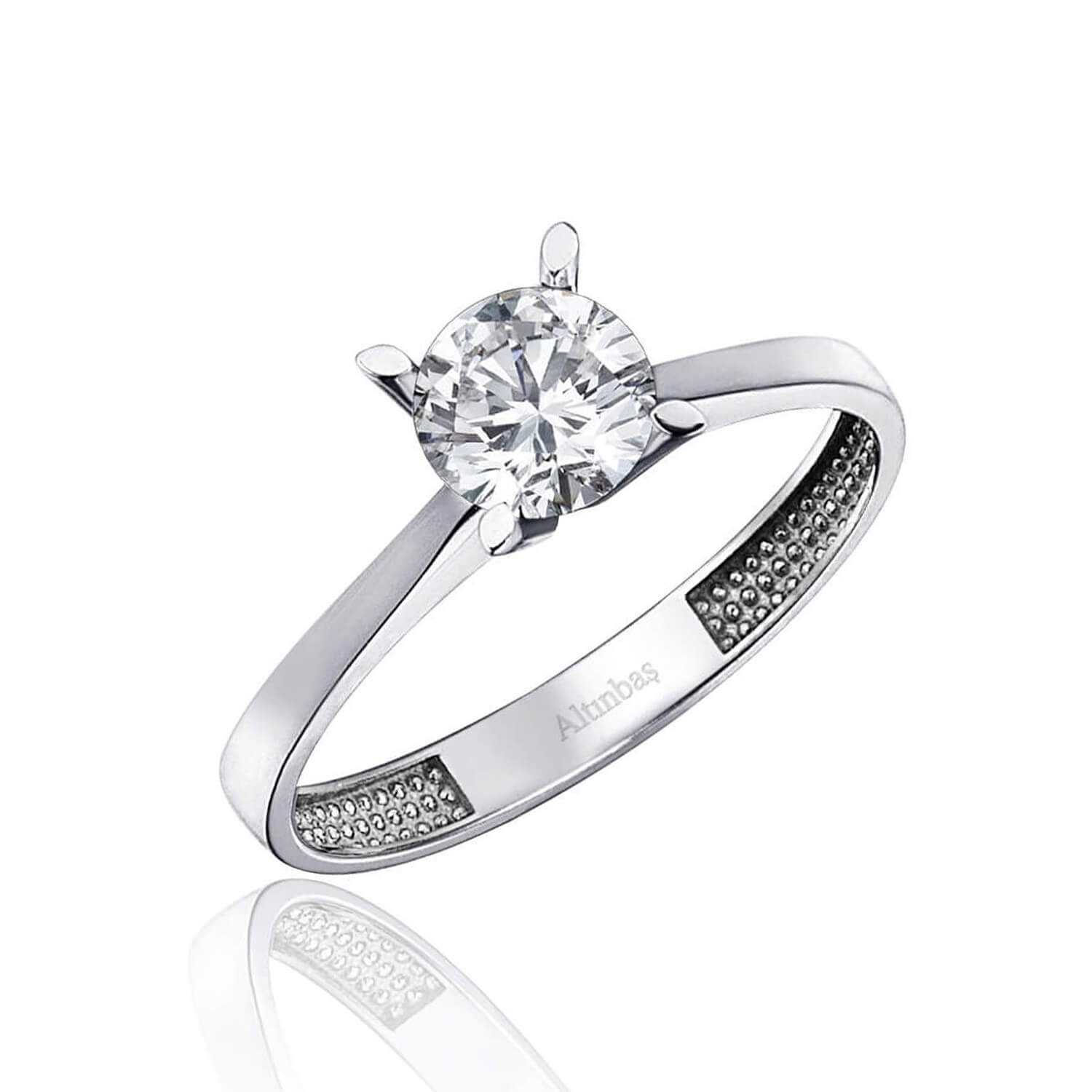 Altın Tektaş Yüzük / 0017973201963 Altınbaş