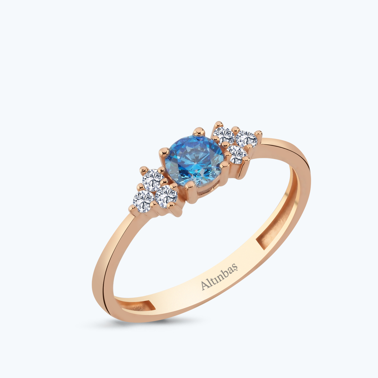 Blue Stone-set Gold Ring