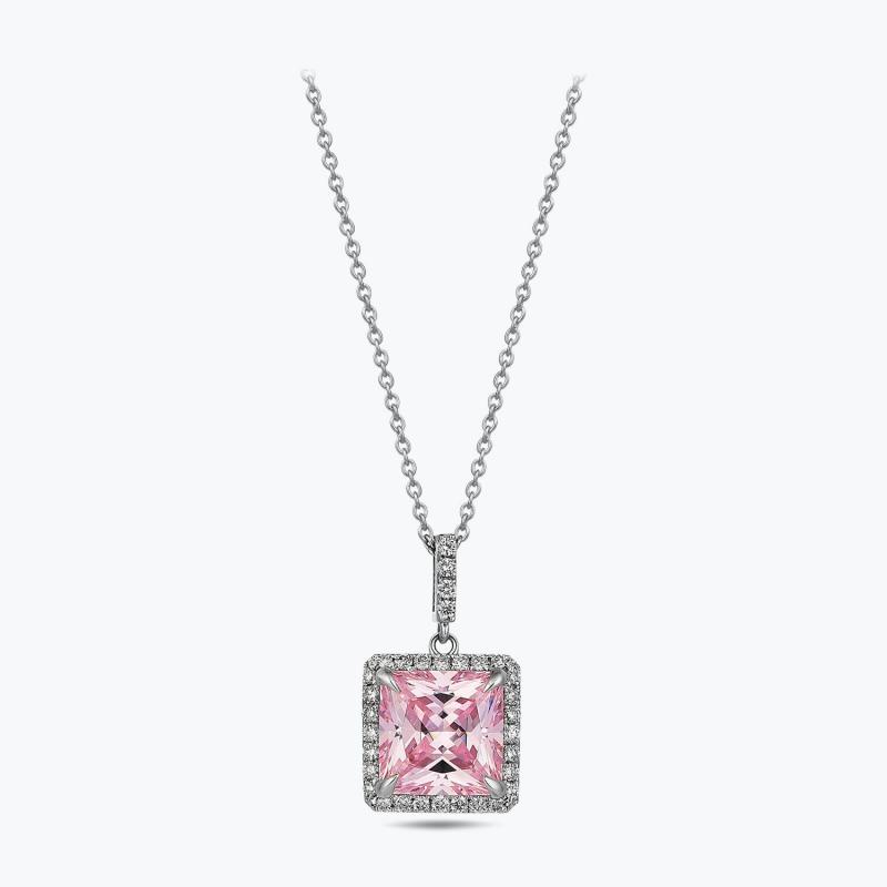 Pırlanta Pembe Topaz Kolye
