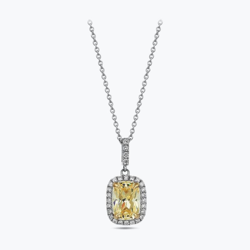 Pırlanta Sarı Topaz Kolye