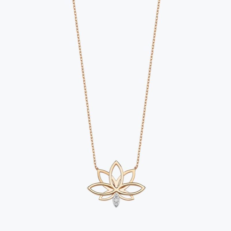 Pırlanta Lotus Kolye