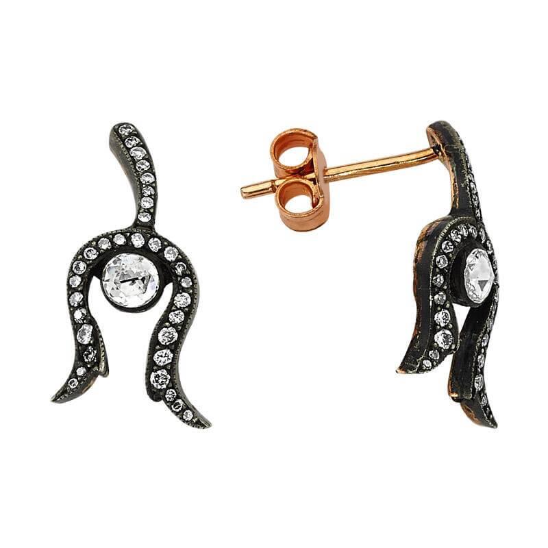 Boucles d'Oreilles Diamant Taille Rose