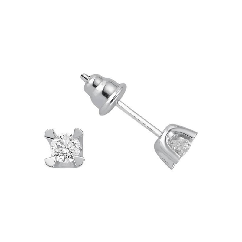 Boucles d'Oreilles Diamant Solitaire