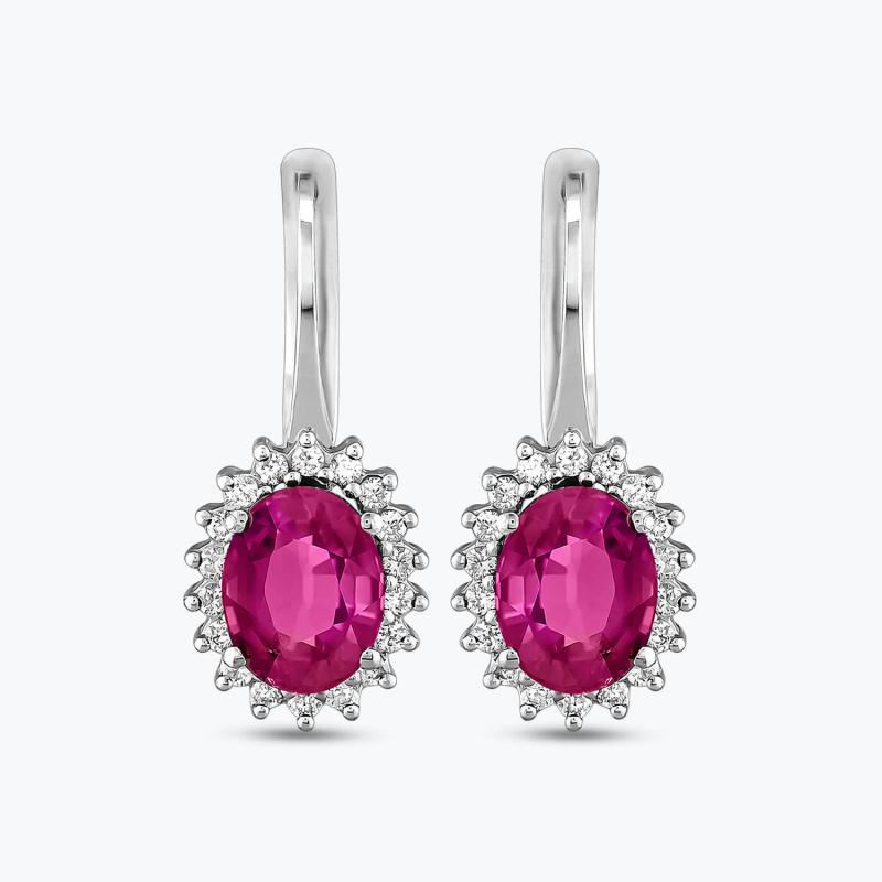 Boucles d'Oreilles Diamant Saphir